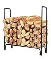 Bettermade Firewood Rack, 4ft firewood rack outdoor with cover for wood storage, Heavy Duty Weather Resistant firewood holder for Outdoor Indoor, Easy to Assemble