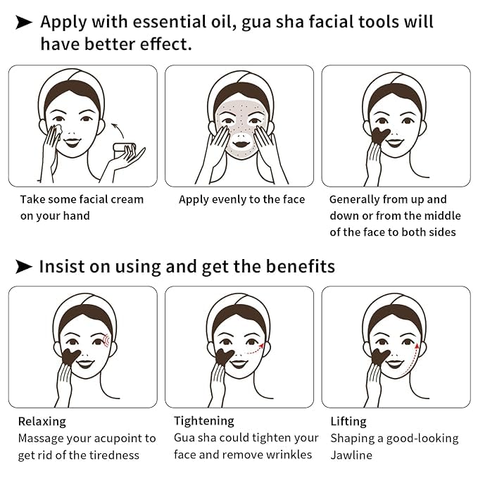 Image of Grade A+ Crystal Clear White Rose Quartz Facial Gua Sha Natural a Altitude of Himalaya Face Massager Anti-Aging, Drainage Massage, Wrinkles (Transparent White)