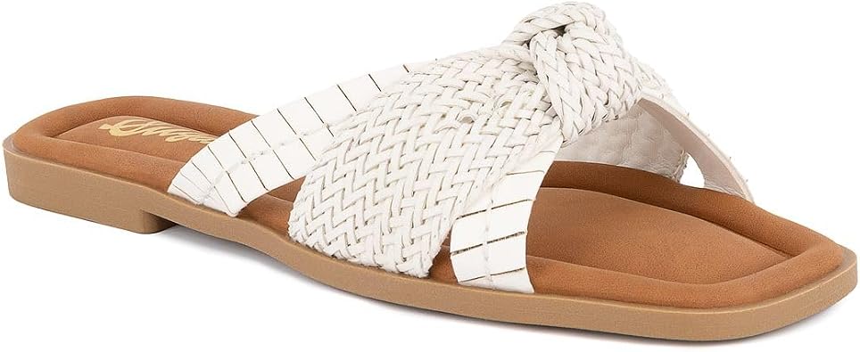 Sugar Womens Slide Sandals Stylish Slip-On Flats for Casual, Dressy, Beach, or Pool Wear