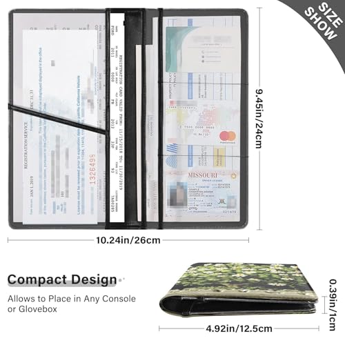 Car Registration and Insurance Holders Keyboard Tree Print, PU Leather for License Documents Cards3