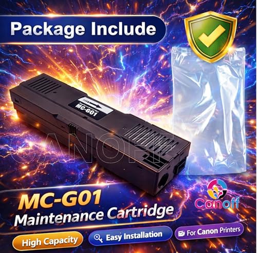 Image of CANOFF MC-G01 Maintenance Cartridge Tank Waste Box Compatible with Canon MAXIFY GX6010 GX6020 GX6030 GX7010 GX7020 GX7021 GX7030 GX7092 Printers (MC-G01 Maintenance Box)