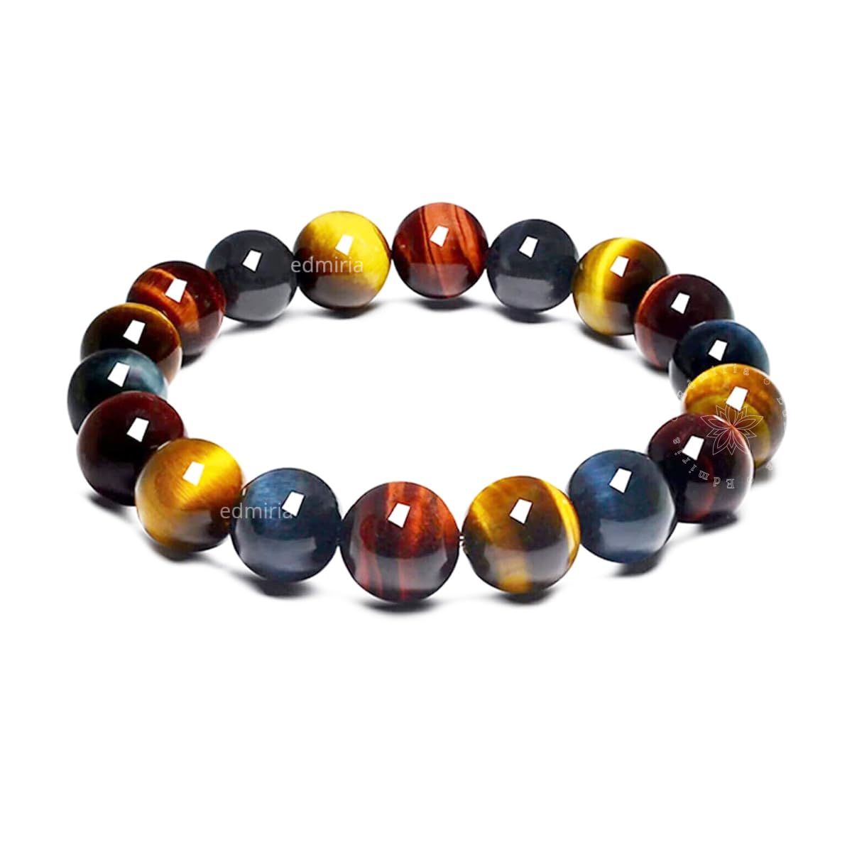 EDMIRIA Tiger Eye Bracelet,Relax Anxiety Crystal Beaded Triple Protection Jewelry Bead Stone Chakra Gemstones Bracelets for Women Men (10mm Beads) (B09BNRZCH3) Amazon Price History, Amazon Price Tracker