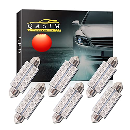 Bombilla LED 44mm Qasim Festoon Rojo Pack 6