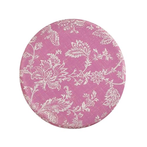 Image of NACIA Versatile Ottoman Stool with Storage - Stylish Pouffe for Footrest, Seating & Decor - Durable and Lightweight Design for Living Room & Bedroom, 18 Inch, Pink Dmsk