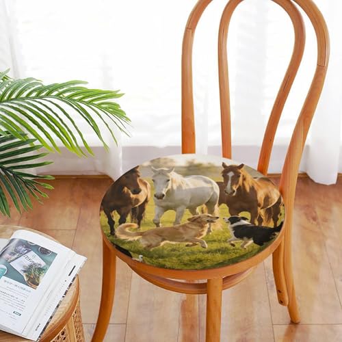 Cojín redondo para jardín y patio con diseño de animales y tacto suave para suelo 6