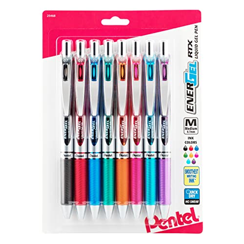 Pentel® Energel Rtx Pens, 0.7 Mm, Medium Point, Assorted Ink Colors, Pack Of 8 #TOP5