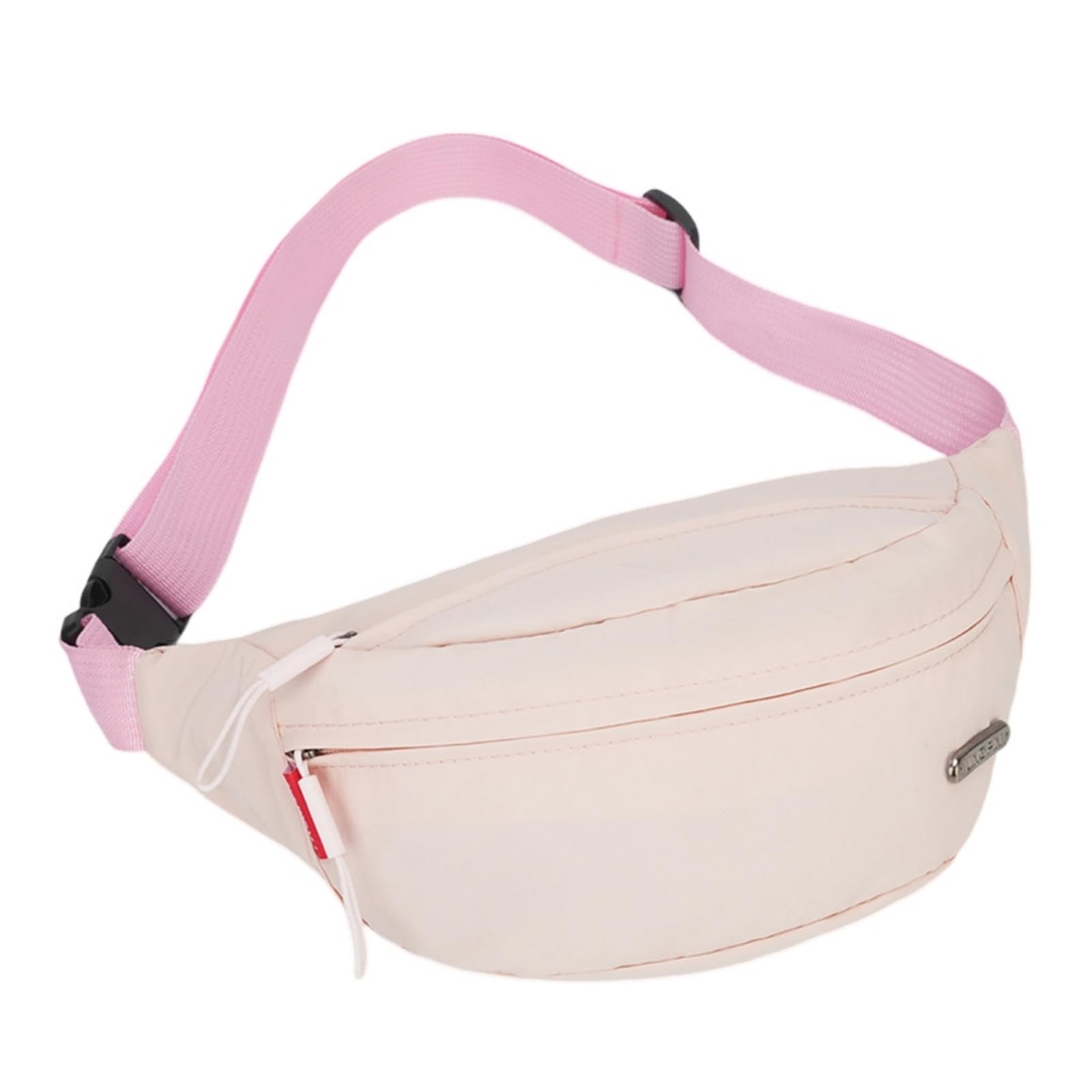 Hixingo Bum Bag for Men Women Waterproof, Bumbag Large with Zipper Lightweight Waist Pack with Adjustable Belt for Sports Running Hiking Walking Travel (Pink,34x20x10cm)