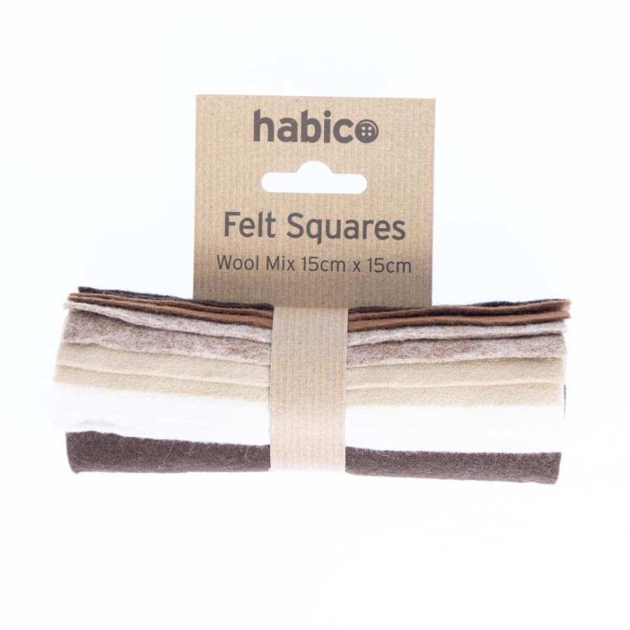 Minerva Core Range Wool Felt Fabric Packs Wool, Viscose Mix 10 Mediumweight & Suitable for Toy Making - Sold per Pack