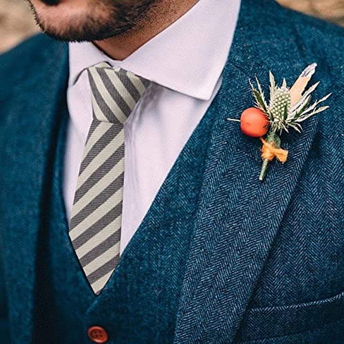 Image of Mantieqingway Mens Skinny Ties,2.56 inch Cotton Neckties Striped Plaid Ties for Groom Groomsmen Wedding Party Christmas