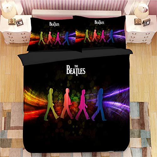NICHIYOUBI The Beatles Parure de lit 3 pièces avec 3D Housse de Couette – Ensemble de 3 pièces literie(Housse de Couette… - Les Beatles, Paul McCartney, John Lennon, RIngo Starr, George Harrison NICHIYOUBI The Beatles Parure de lit 3 pièces avec 3D Housse de Couette - Ensemble de 3 pièces literie(Housse de Couette… – Image 3