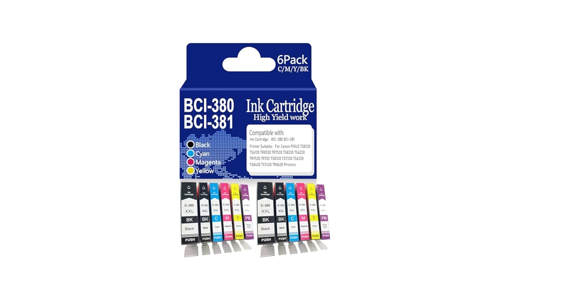Canon BCI-381XLBK、GY、M、C、Y Amazon.com: BCI-380 BCI-381 XL Ink Cartridges for Canon BCI