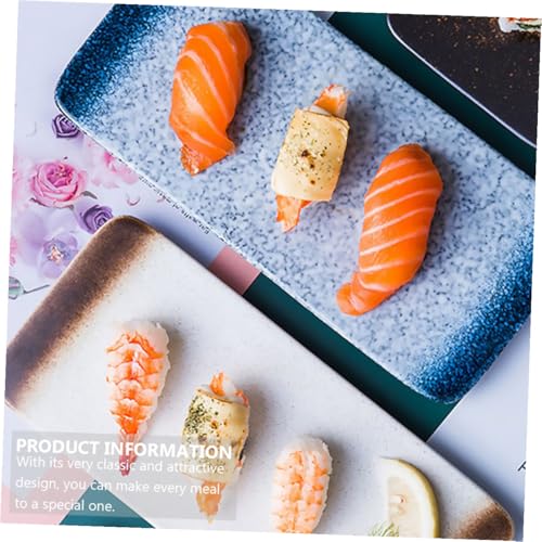 Bandeja para sushi estilo japonés rectangular cerámica miniatura 7