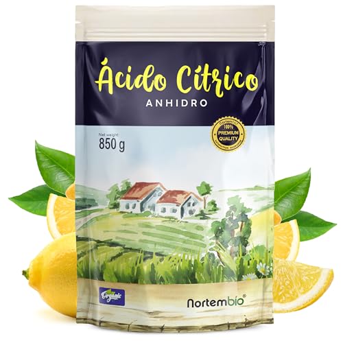 Nortembio Ácido Cítrico 850 g 100% Puro Anhidro en Polvo Descalcificador y Desincrustante Natural Antical para Limpieza de Baño, Cocina, Cafeteras y Hogar + Ebook Gratis