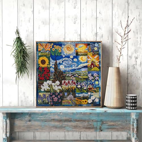 PICKFORU Van Gogh's Rhapsody Puzzles for Adults 1000 Pieces, Starry Night Flower Art Jigsaw Puzzles, Oil Painting Theme as Home Decor by PICKFORU - Image 8