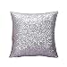 Solid Color Glitter Sequins Throw Pillow Case Cafe Home Decor Cushion Covers Silver by Shome HG store