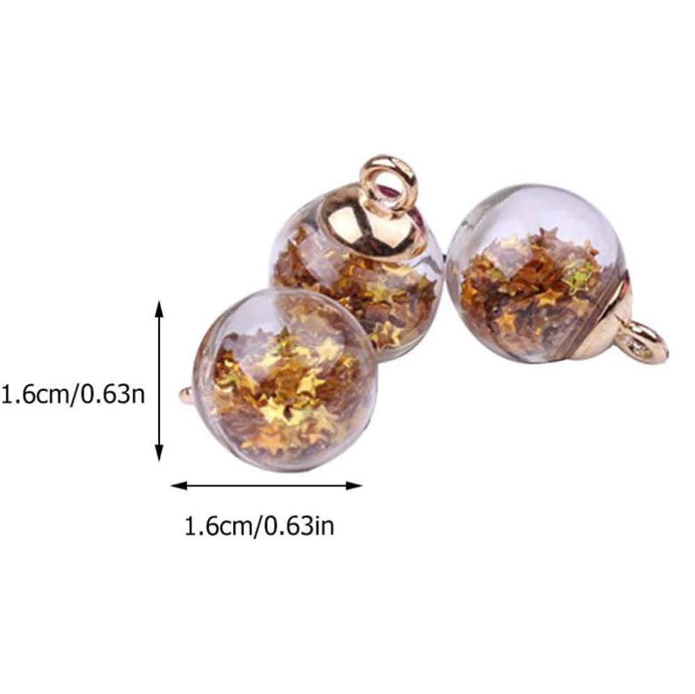 30 Piezas 16mm Bolas Cristal Mixto Colgantes con Lentejuelas Brillantes para Hacer Colgantes de Collar, Aretes, Bricolaje Artesanía