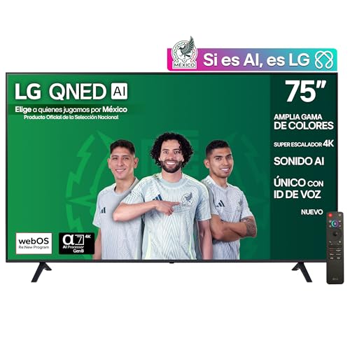 LG Pantalla 75 Pulgadas QNED AI QNED73 4K Smart TV webOS 2025