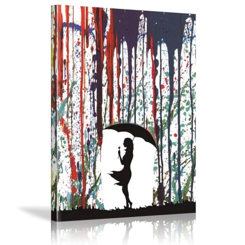 Toile Banksy Rainbow Lovers 40x60cm avec cadre intérieur tableau mural de salon graffiti