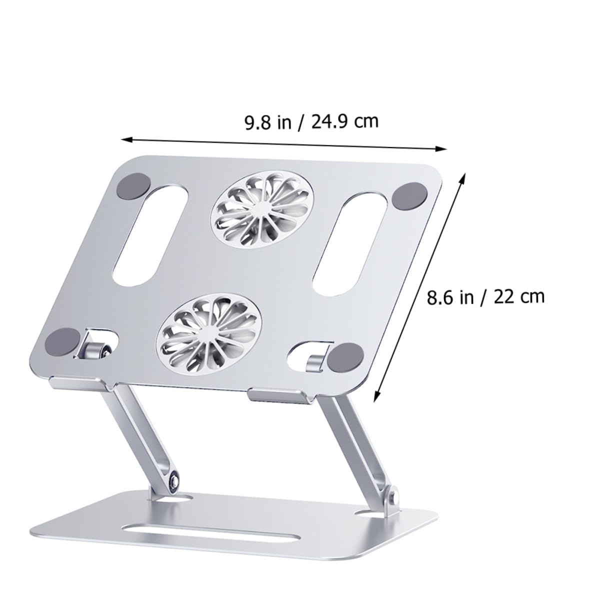 MAGICLULU Supporto Raffreddante per Laptop Ventilato in Lega di Alluminio Argento Doppia Ventola e Grande Volume D'aria un Atmosfera Estiva, Regolabile e Resistente Fino a 10kg