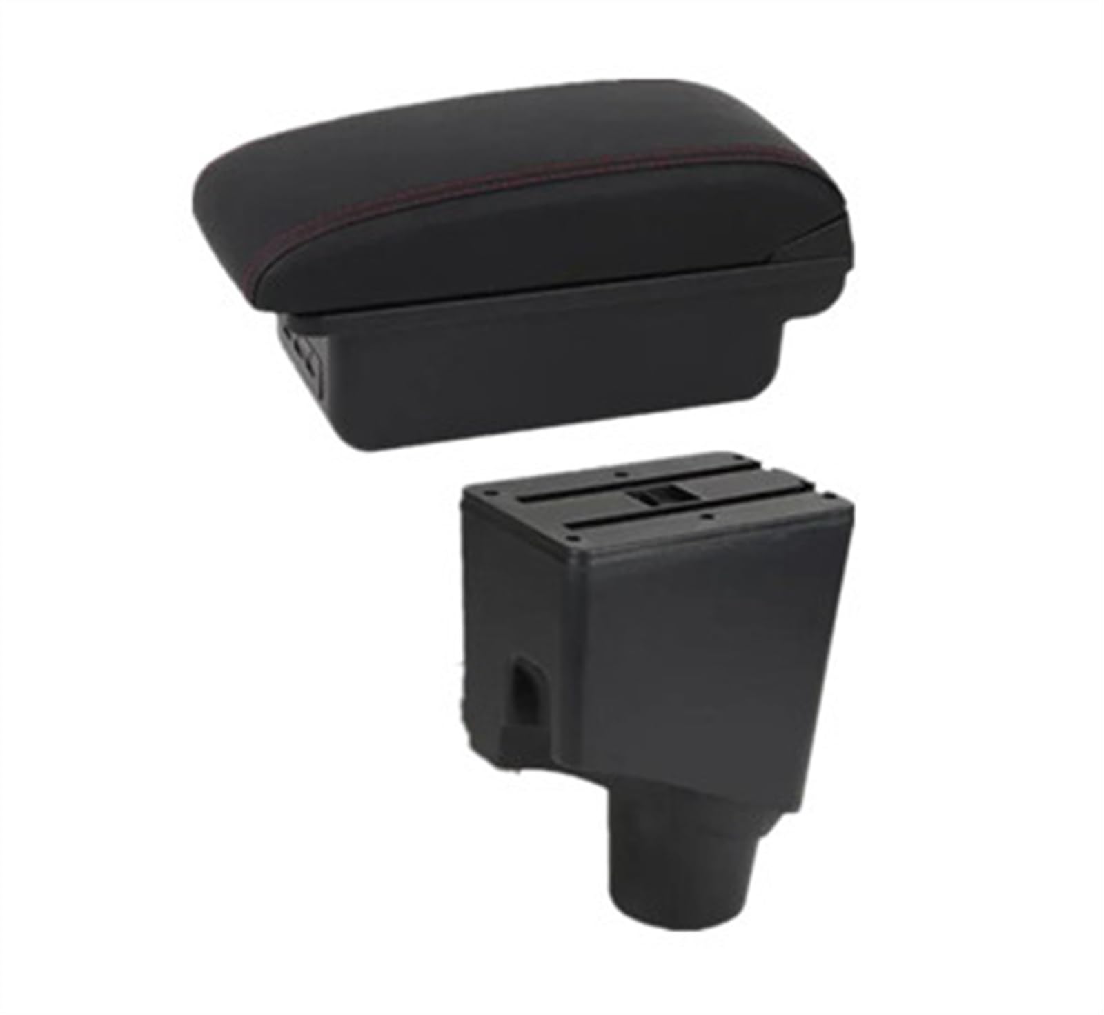 NOHEEU Car Armrest Center Box Storage Interior Details Retrofit Parts 2015-2023 For Yaris For Hybrid(B1 red line 3USB)