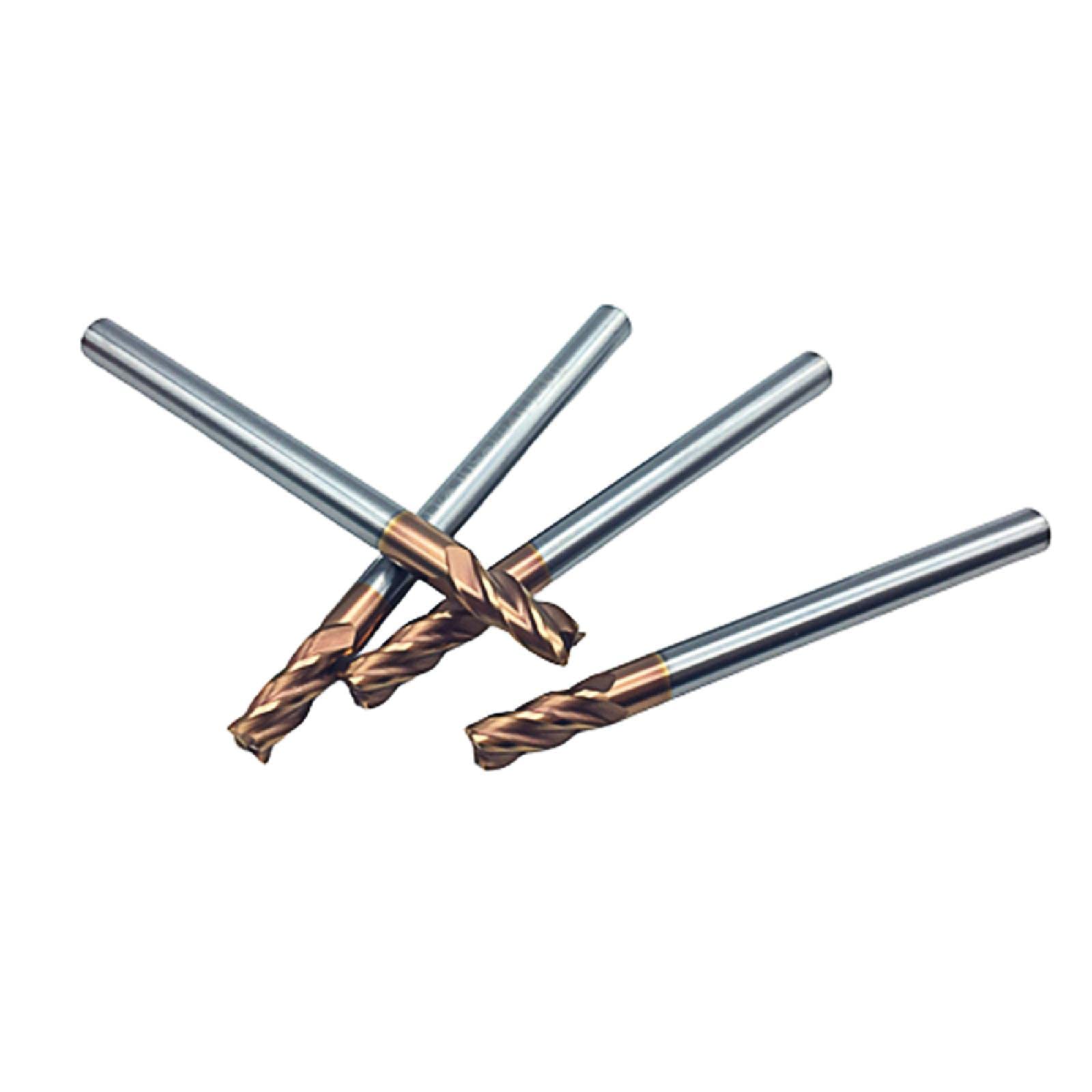 5 Hartmetall-Schaftfräser – 4 Mm, Extra Lang (100 Mm), HRC55, TiSiN-beschichtet