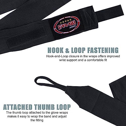 Farabi Sports Adult Boxing Hand wraps 4 Meters Long Boxing Wraps with Pair for MMA Muay Thai, Training - Image 2