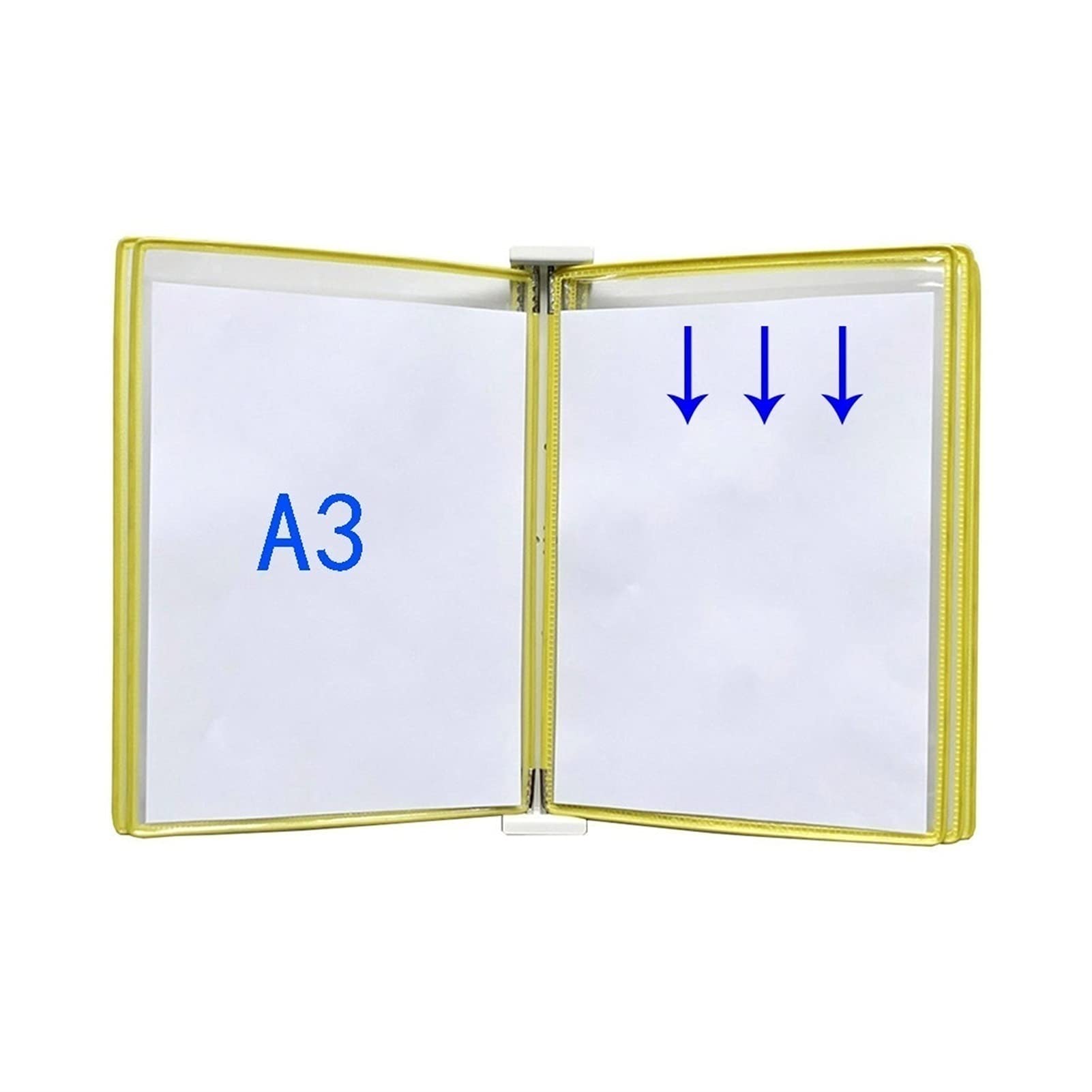 Präsentationsmappe, A3-Wandmappe mit Präsentationsfächern, A3 [16,53 Zoll × 11,69 Zoll], 10 Fächer(Blu)