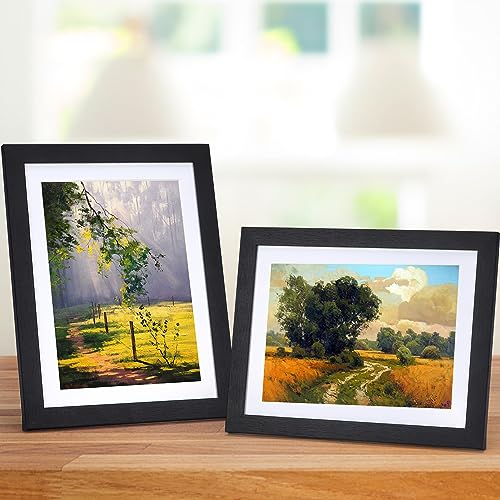 Lyeasw 5x7 Picture Frame Black Set of 15, Display Pictures 6x8 without Mat or 5x7 with Mat, Multi Photo Frames for Wall or Tabletop - Image 2