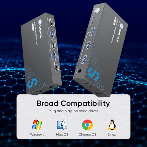 Hearvo STK-S7232H-08081 Usb 3.0 Hdmi Kvm Switch 1 Monitors 2 Computers, 4K@60Hz Kvm Switches thumb #5