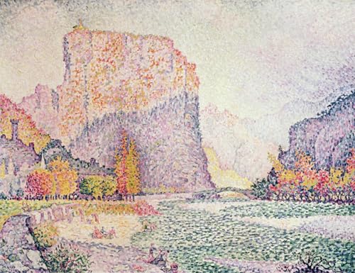 Affiche de Peinture les Falaises de Castellane Paul Signac - Toile Décoration Salon