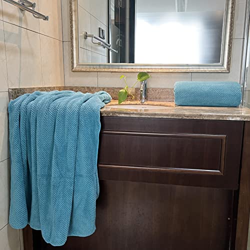 Ytyc Towels,39X78 Inch Oversized Bath Sheets Towels For Adults Luxury Bath Towels Extra Large Sets For Bathroom Super Soft Highly Absorbent Microfiber Shower Towels 80% Polyester (Aqua Blue, 2) #TOP5