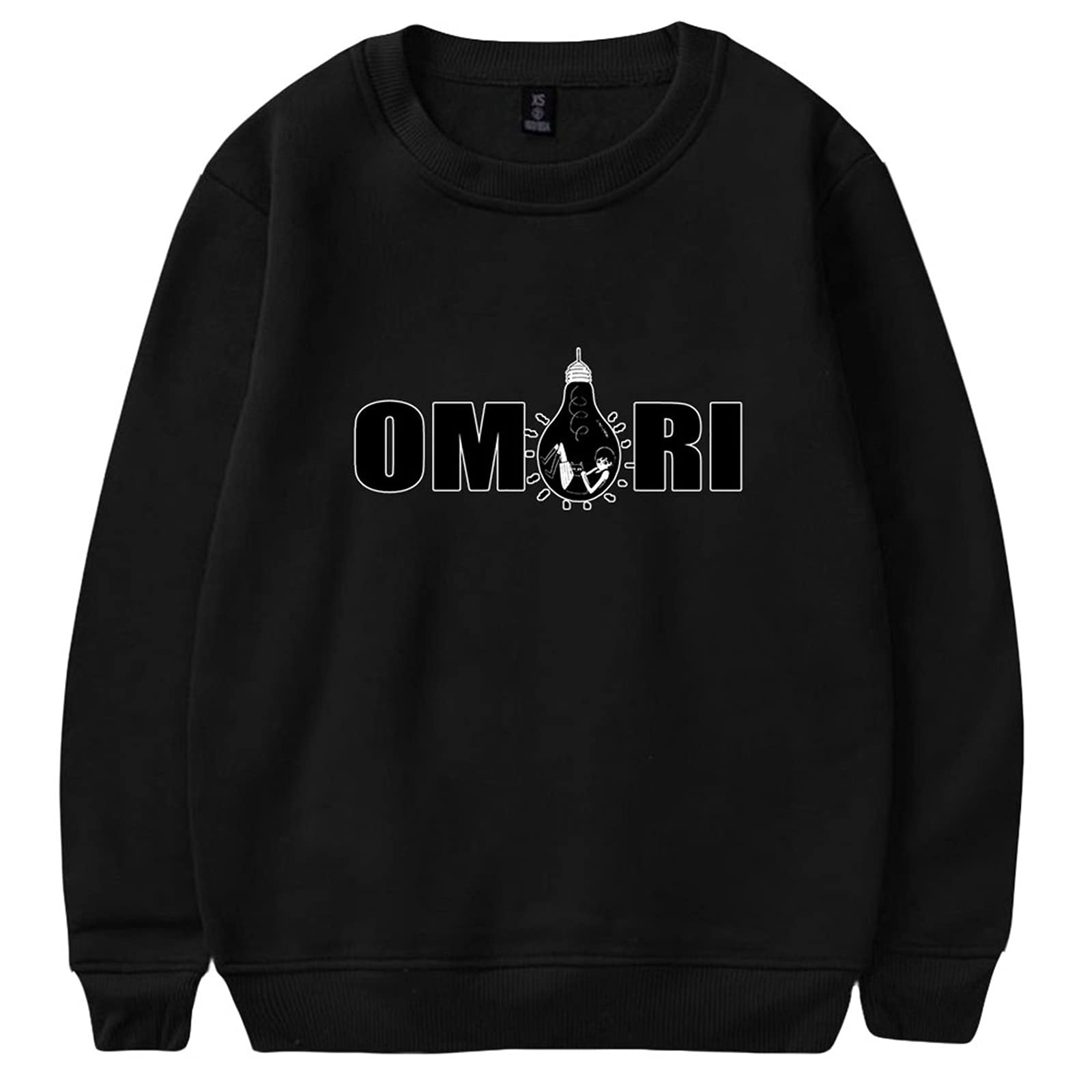 Omori Sweatshirt Unisex,Omori Merch Crew Neck Sweatshirt for Men/Women Pullover Long Sleeve Game Clothing,Omori Cosplay Jumpers Teens Girl Black