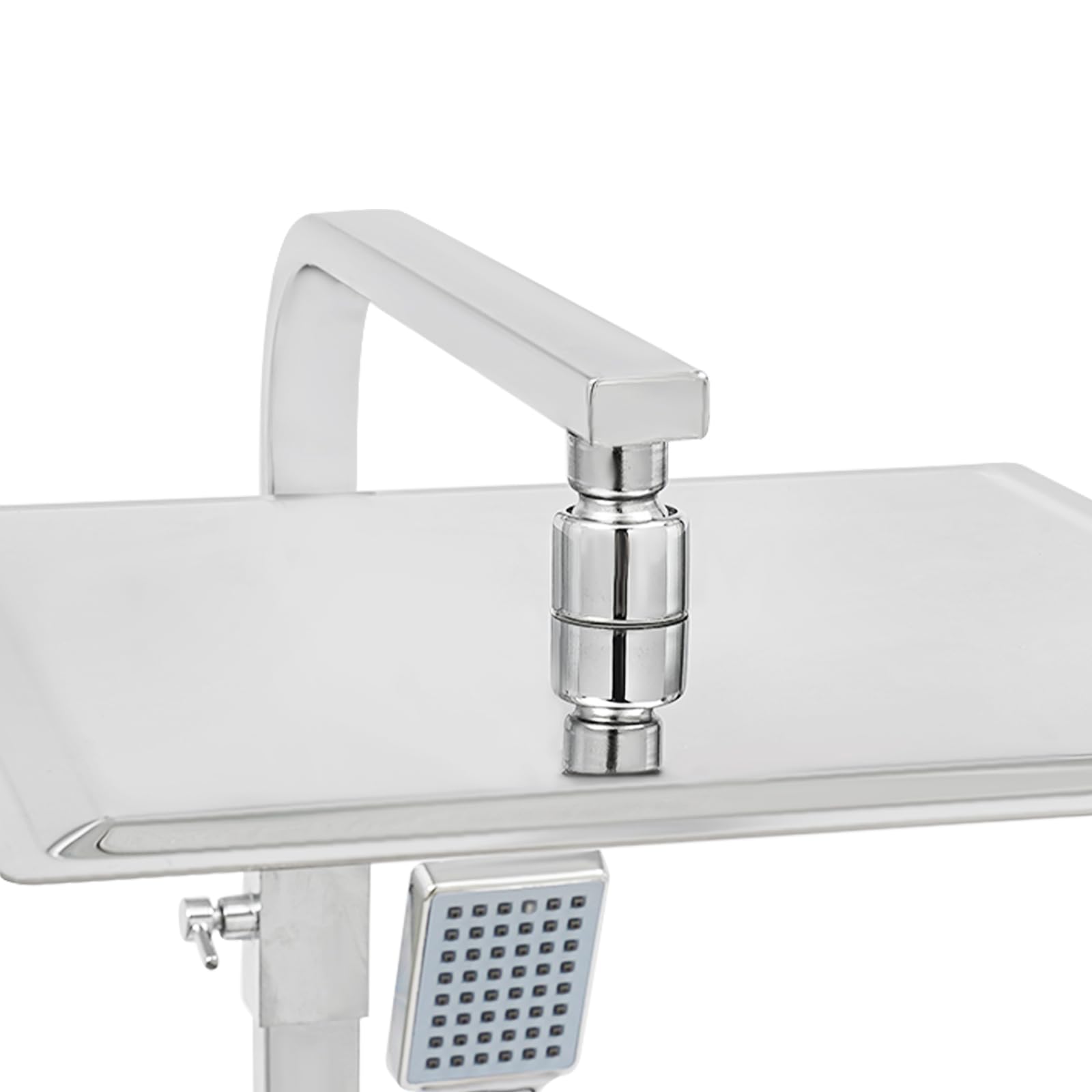 Sistema de ducha de 38 °C, grifo termostático, barra ajustable, 820 – 1220 mm, barra ajustable, ducha, grifo de ducha cuadrado de acero inoxidable