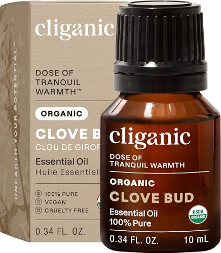 Image of Cliganic Organic Clove Bud Essential Oil, 100% Pure Natural for Aromatherapy | Non-GMO Verified