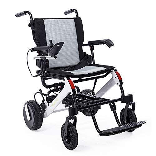 ELENKER 2020 Elektrorollstuhl, Leichter Faltbare Elektro Mobilitätshilfe Elektrischer Rollstuhl mit Bürstenlosen 300-W-Motoren, Bluetooth, für Reisen