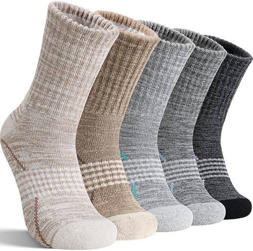 Sandsuced Merino Wool Hiking Socks Thermal Warm Winter Cozy Crew ...
