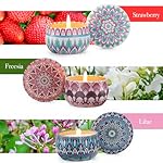 Hausware 3 Pack Scented Candles, 2.5 oz Aromatherapy Candles with Floral Scents,Soy Candles Set with 72H Burning Time,Ideal Gift for Women (Strawberry+Lilac+Freesia) - Image 2