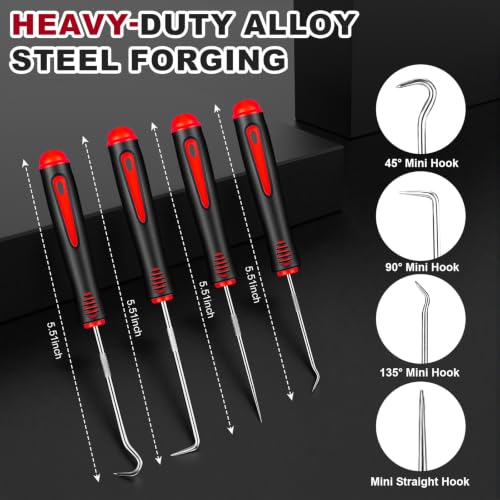 Image of EldHus 22Pcs Car Trim Removal Tool Kit, Panel Clip Plier Pick Hook Set, Red
