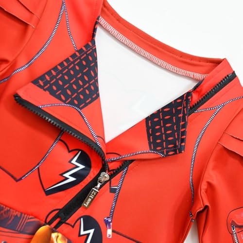 Disfraz completo vestido rojo niñas 4-14 años con peluca miniatura 5