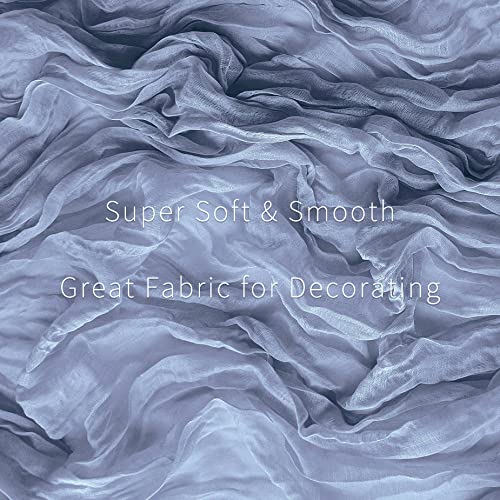 6 Pieces Cheesecloth Table Runners 10 Ft Gauze Table Cloth for Boho, Rustic Wedding Arch, Baby Shower Decorations Birthday Party (6, Dusty Blue) by eQFeast - Image 5