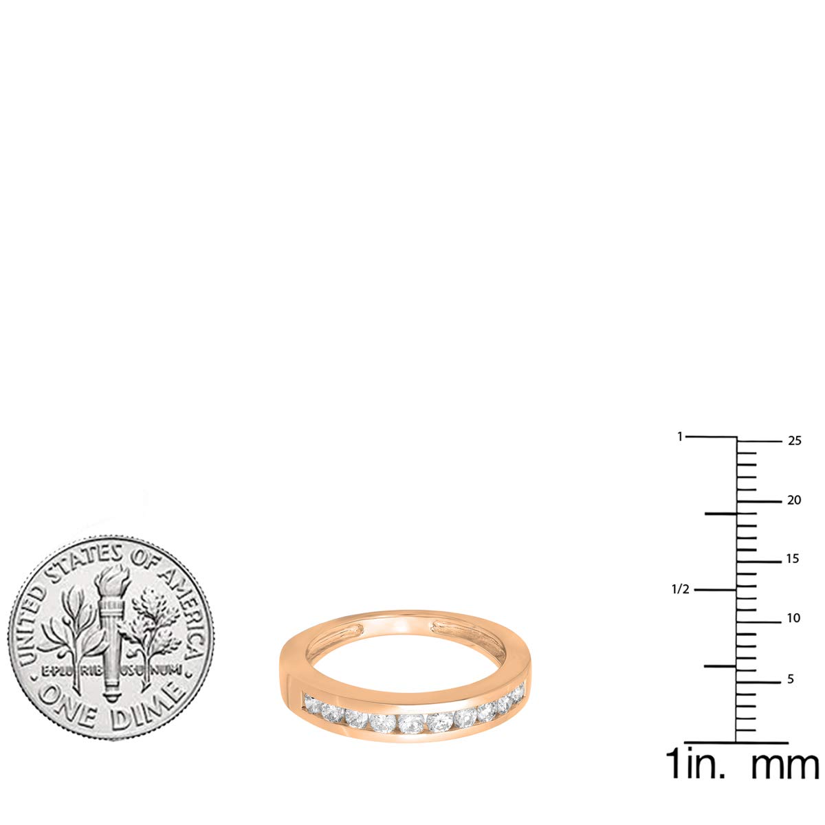 DazzlingRock Collection 10 quilates oro rosa redonda H-I Diamante cultivado en laboratorio