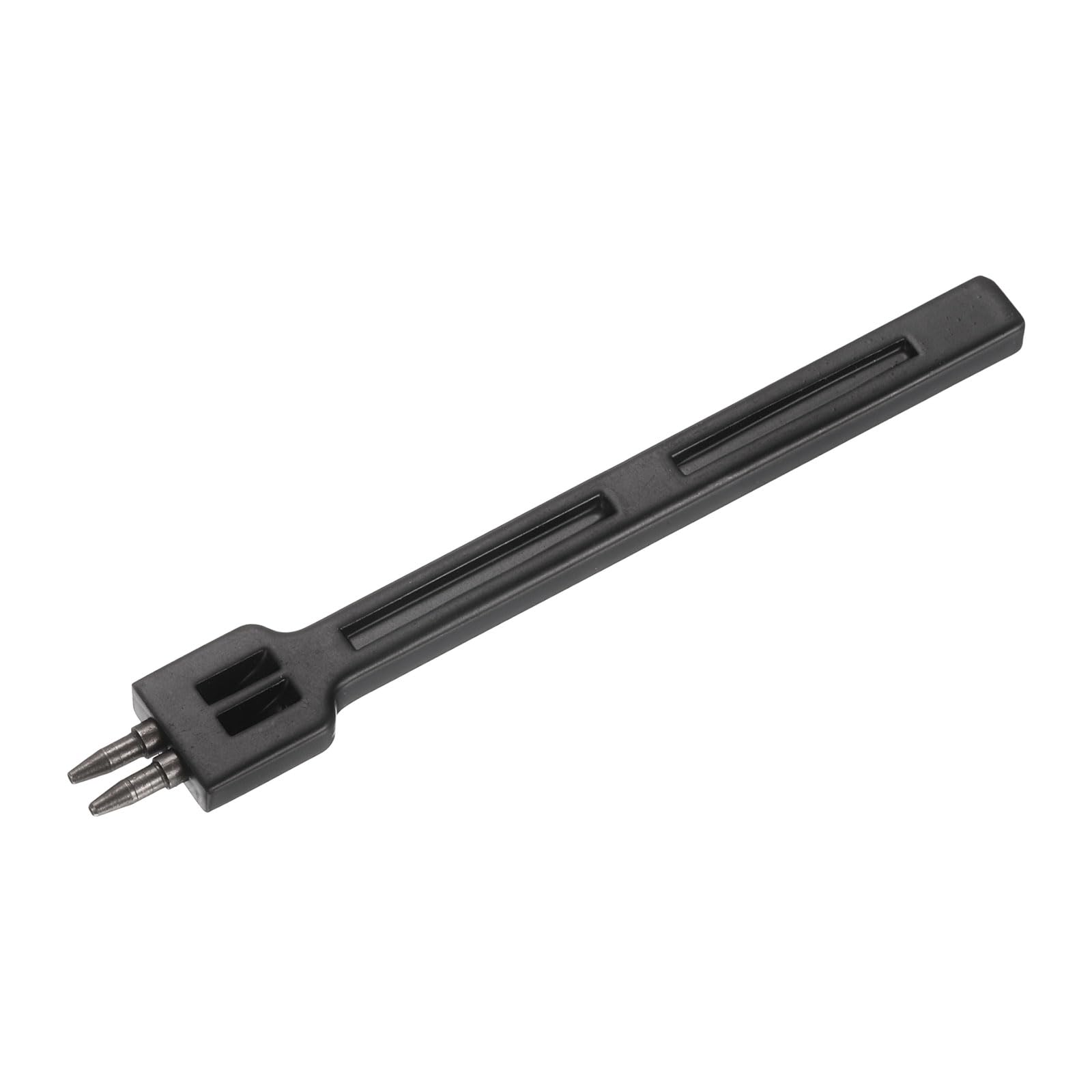 sourcing map Leather Stitching Punch 4mm 2 Prong Carbon Steel Leather Punch Hole Tool Stitching Chisel for DIY Craft Handbag Wallets Card Belt Holders Key Holder Belt, Black