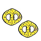 TUFFY- World's Tuffest Soft Dog Toy-Ultimate 3Way Ring -Squeakers -Multiple Layers. Made Durable, Strong & Tough. Interactive Play (Tug, Toss & Fetch). Machine Washable & Floats. (Yellow Bone 2 Pack)