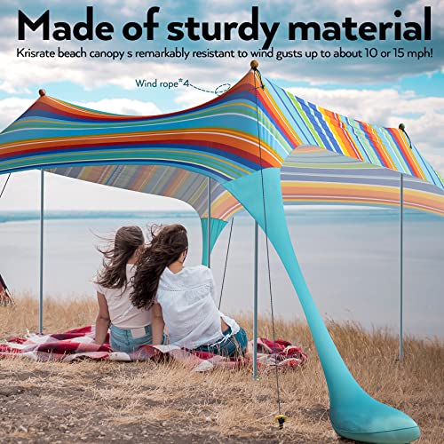 Beach Tent Pop Up Beach Canopy, Upf50+ Sun Beach Shade, Portable Sun Shelter With 4 Aluminum Poles, 4 Pole Anchors & Sand Shovel, Family Beach Sunshade With Carrying Bag (Rainbow, 10X10 Ft) #TOP2