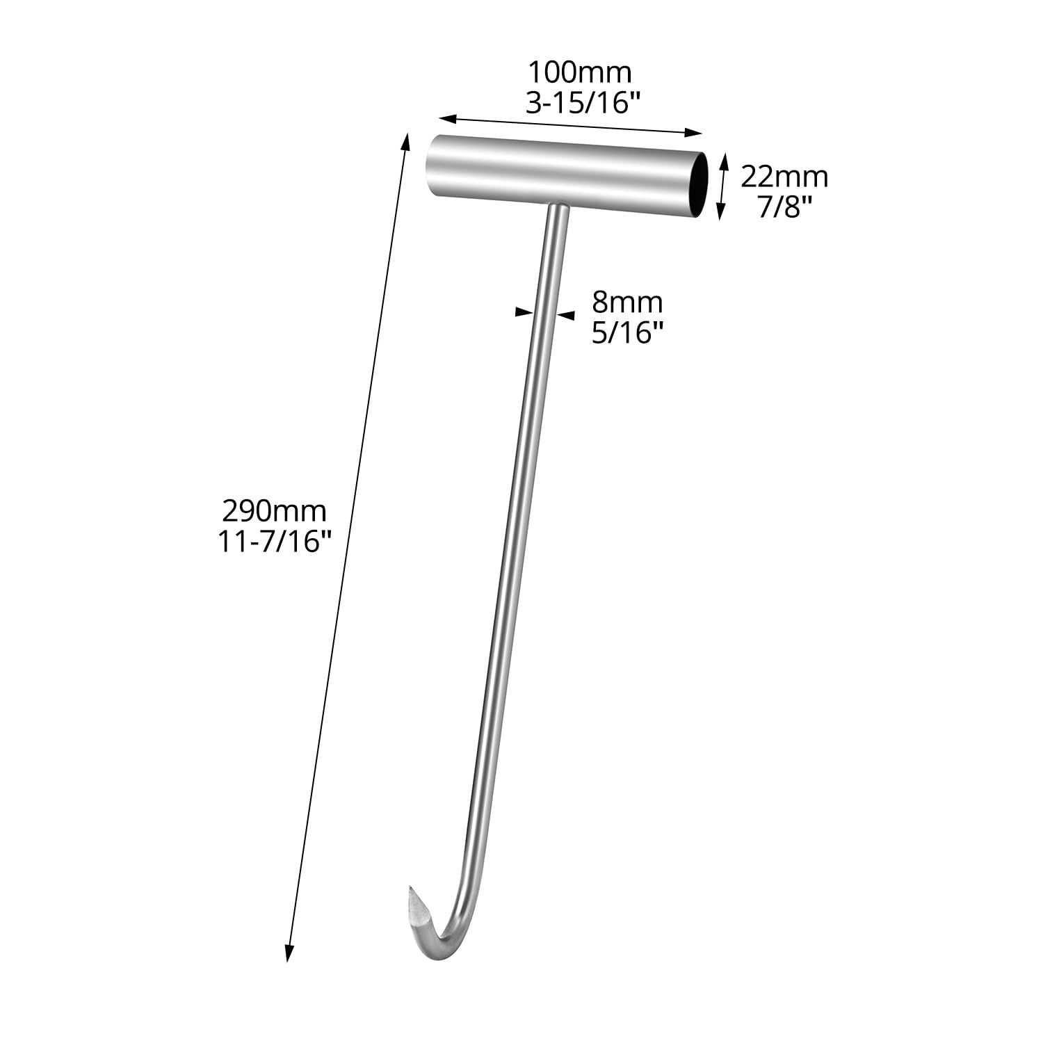 Image secondaire de QWORK Crochets en Acier Inoxydable pour Couvercle de Regard - Lot de 2