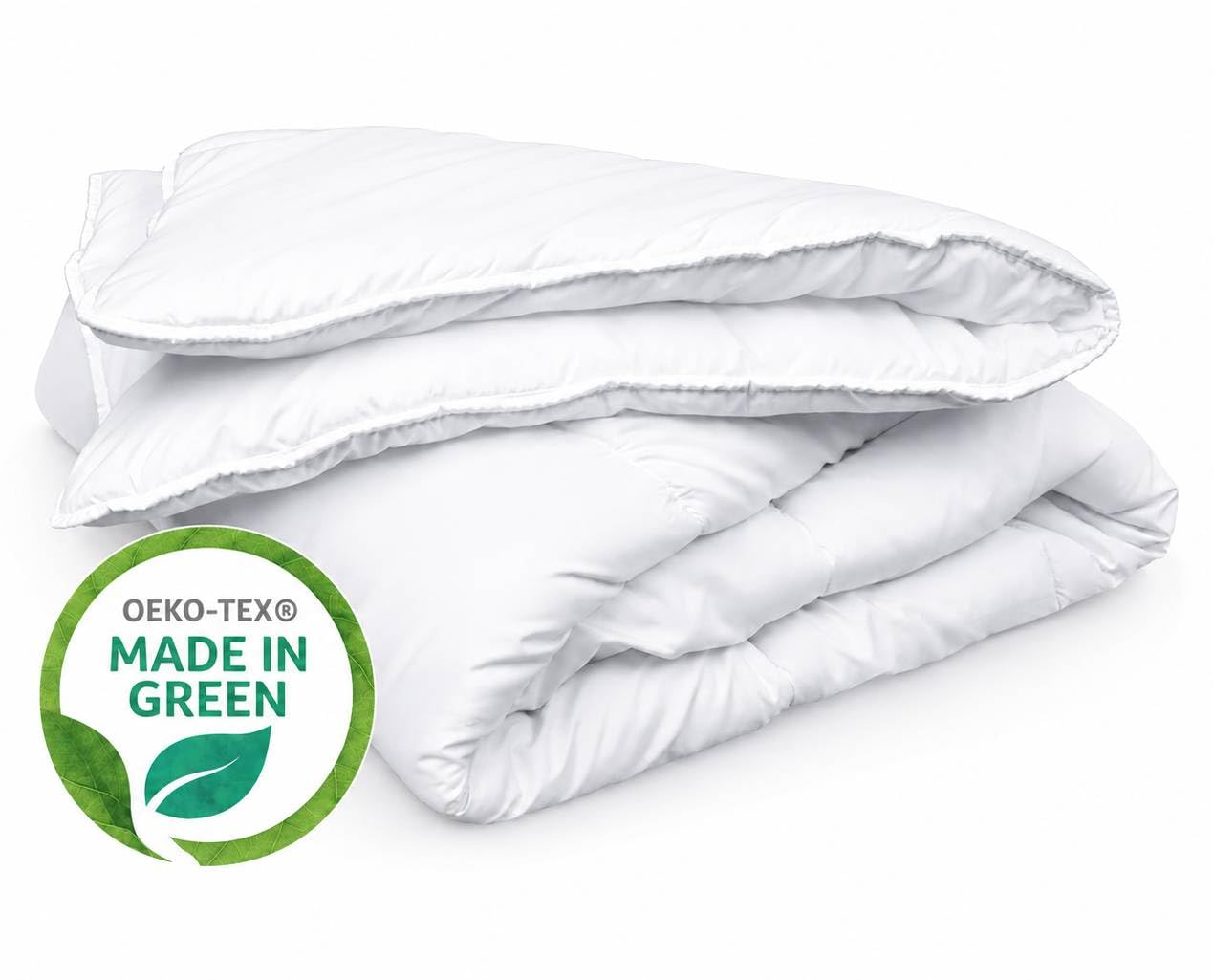 FH FAM' HOME HOME COSINESS Edredón Lavable Blanco 140 x 200 cm, edredón Acolchado Certificado Made IN Green, hipoalergénico Suave y Duradero, Fibra Hueca de poliéster Reciclado 350g/m2, una Persona