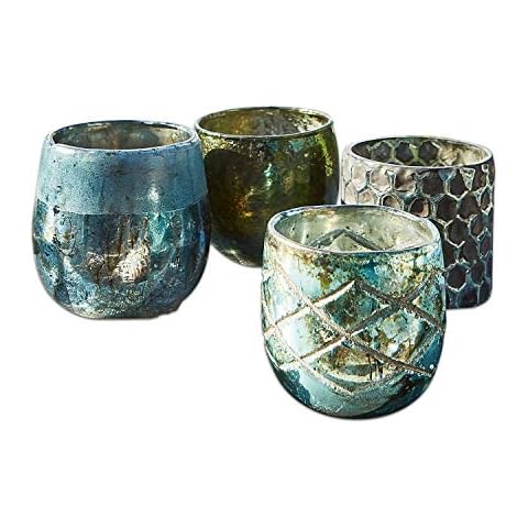 LOBERON® Windlicht Set Blau Grün Marine Cover