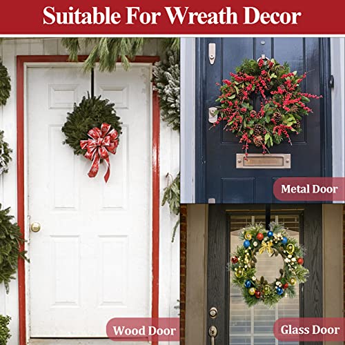 Image of ZMCINER GP Life Wreath Hanger for Front Door, Adjustable from 15 to 25 Inches Hanger, 20 lbs Larger Door Upgrade Christmas Fall Wreaths Decorations Hook (Black) (Pack of 2)