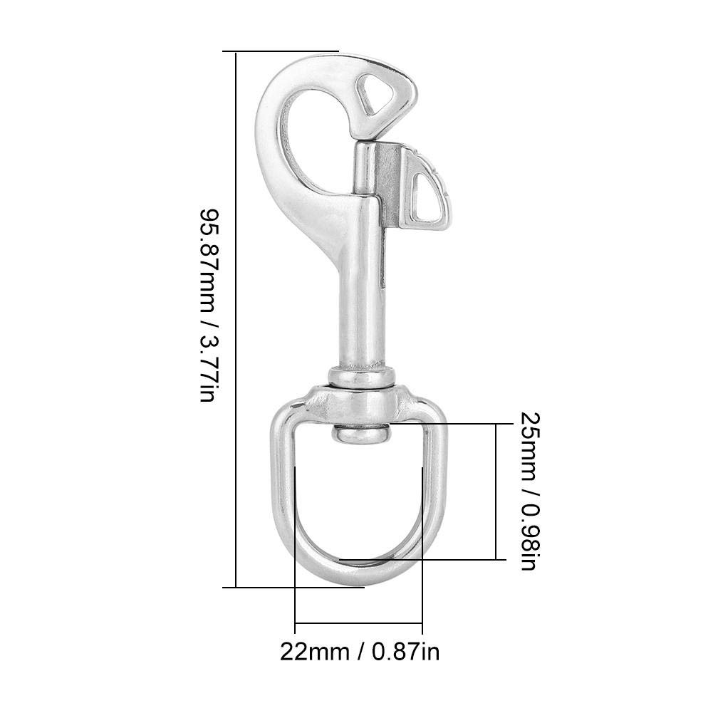 Mousqueton Pivotant En Acier Inoxydable 316 - Longueur 98 Mm - Pour Plongée, Laisse Chien, Camping - Résistant à L'Eau De Mer, Rotation 360° - 13