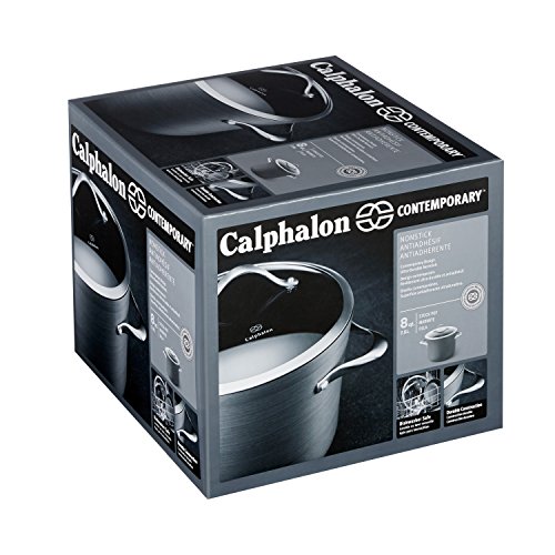 Calphalon Contemporary Hard-Anodized Aluminum Nonstick Cookware, Stock Pot, 8-Quart, Black Main Image
